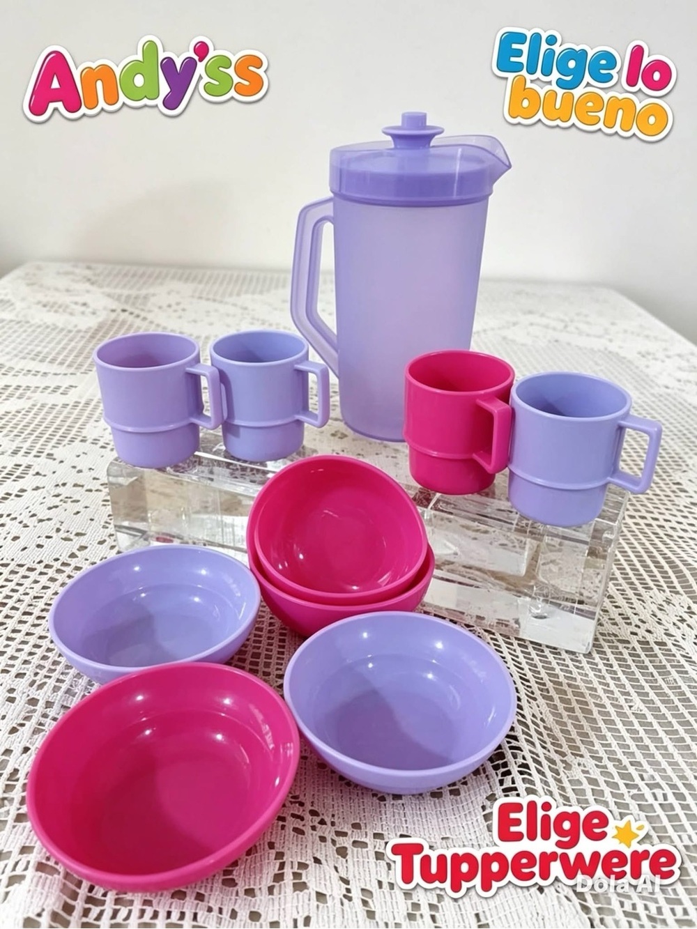 TUPPERWARE MINI PLAY SET KIDS TOY  PITCHER MUGS